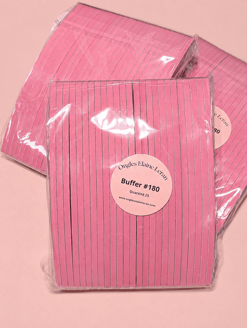 Buffer 180 refill paquet de 25 rose - Ongles Elaine Lemay