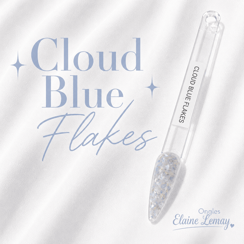 Builder gel Cloud Blue Flakes en pot 15g - Ongles Elaine Lemay
