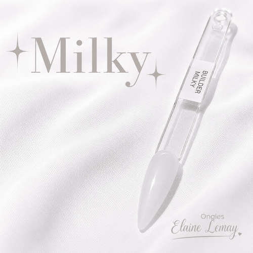 Builder Gel Milky White en pot 15g - Ongles Elaine Lemay