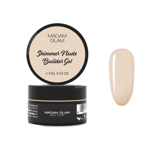 Builder gel Shimmer Nude en pot 15g - Ongles Elaine Lemay
