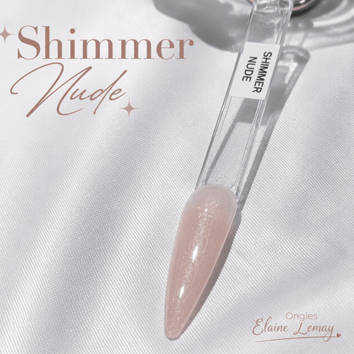 Builder gel Shimmer Nude en pot 15g - Ongles Elaine Lemay