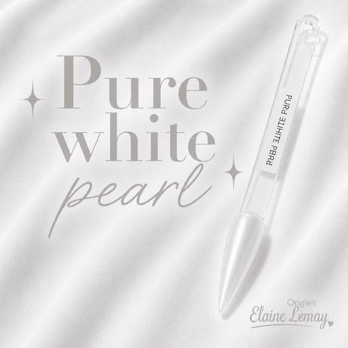 Builder Pure White Pearl gel en pot 15g - Ongles Elaine Lemay