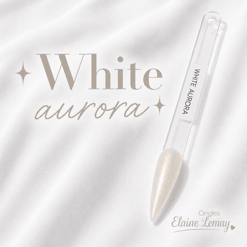 Builder White Aurora gel en pot 15g - Ongles Elaine Lemay