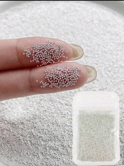 Caviar argent - Ongles Elaine Lemay