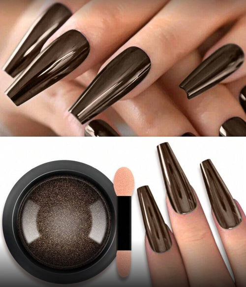 Chrome Brun - Ongles Elaine Lemay