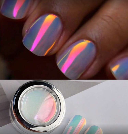 Chrome Rouge Aurora Holographique (769) - Ongles Elaine Lemay