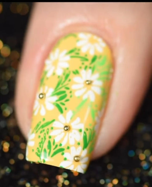 CJS-194 Spring Daisy - Ongles Elaine Lemay