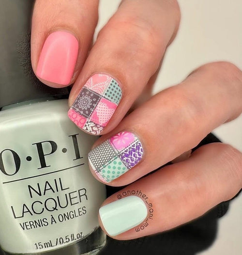CJS-273 Denim Patchwork - Ongles Elaine Lemay