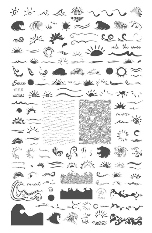 CJS-304 Sun and Waves - Ongles Elaine Lemay