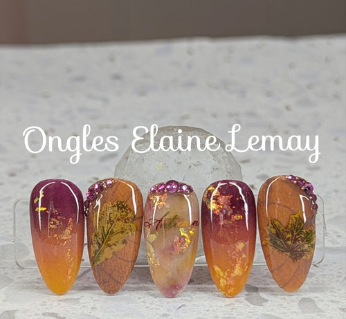 CJS-318 Graceful leaves - Ongles Elaine Lemay
