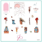 CJS-321 Walking in the rain - Ongles Elaine Lemay