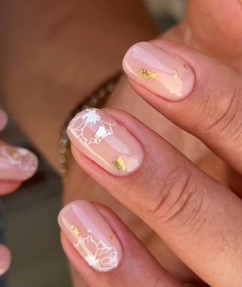CJS-337 Watercolor Floral Cascade - Ongles Elaine Lemay