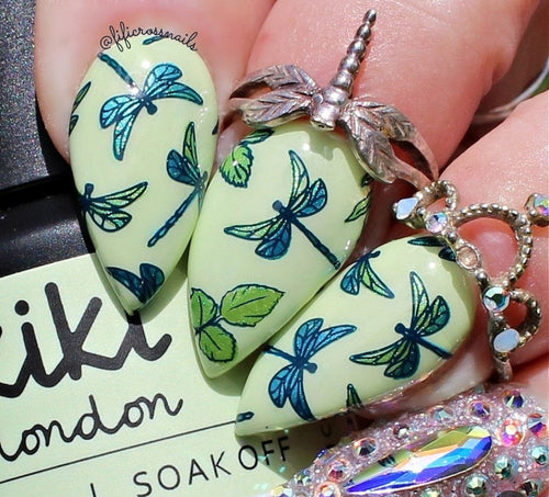 CJS-337 Watercolor Floral Cascade - Ongles Elaine Lemay