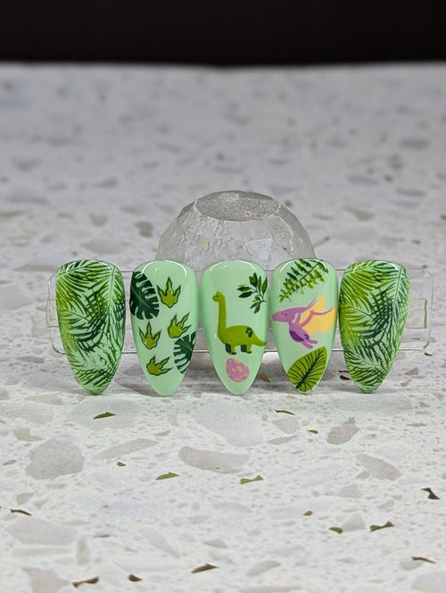 CJS-358 Tropical Leaves - Ongles Elaine Lemay