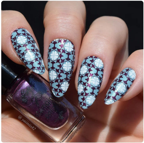 CJS-361 Full Nail Fab - Floral Mosaic - Ongles Elaine Lemay