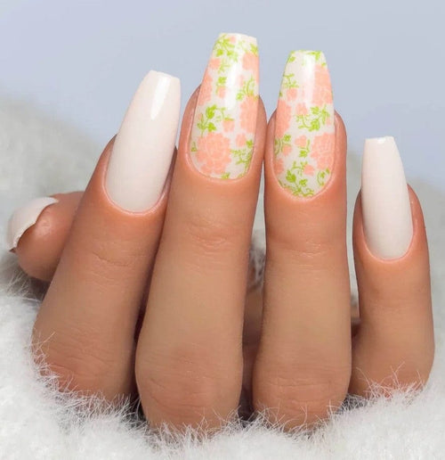 CJS-361 Full Nail Fab - Floral Mosaic - Ongles Elaine Lemay