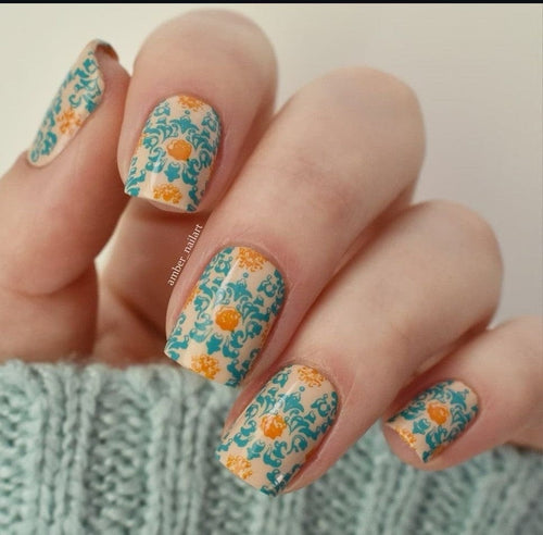 CJS-361 Full Nail Fab - Floral Mosaic - Ongles Elaine Lemay