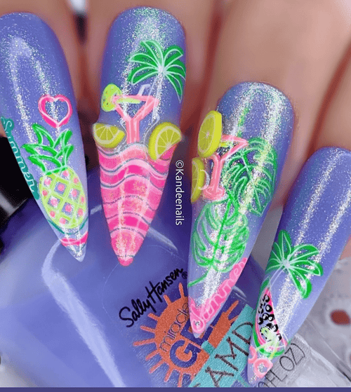 CJS-366 Neon Summer - Ongles Elaine Lemay