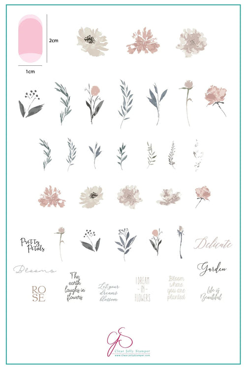 CJS-81 Watercolor Garden - Ongles Elaine Lemay