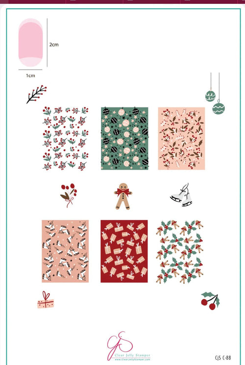 CJS-C-88 Gifts, Glides & Holly Vibes Wallpaper - Ongles Elaine Lemay