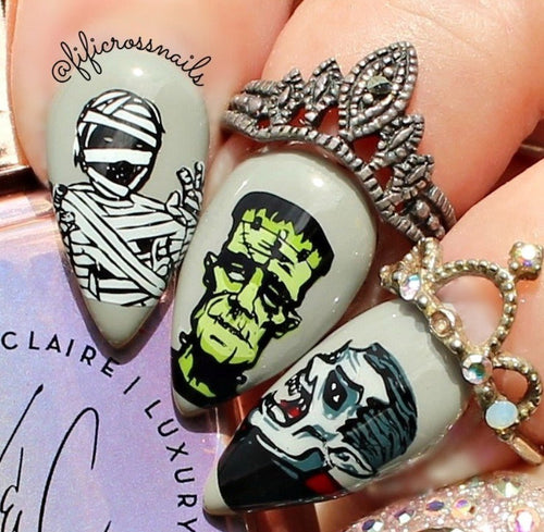 CJS-H-130 Freaky little friends - Ongles Elaine Lemay