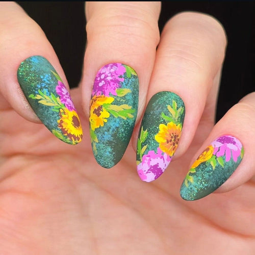CJS-LC-13 Roses floral Garden - Ongles Elaine Lemay