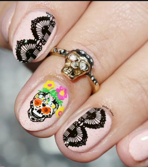 CJS-LC-32 Dark Eyes Calaveras - Ongles Elaine Lemay