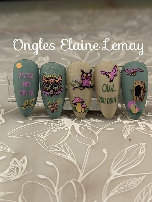 CJS-LC-96 Owl is good - Ongles Elaine Lemay