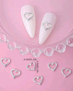 Coeur argent paquet de 10 - Ongles Elaine Lemay