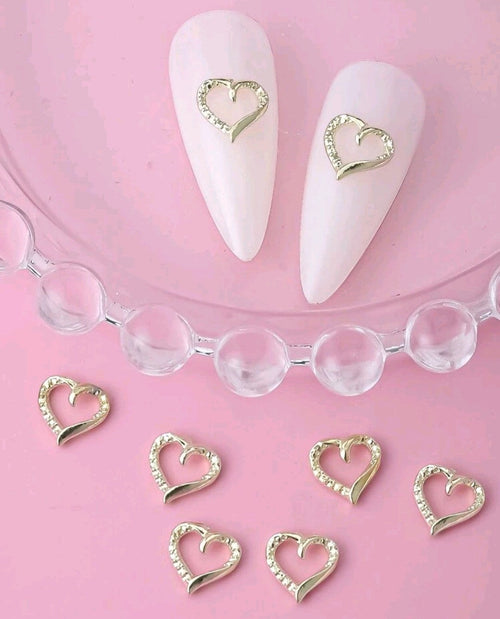 Coeur or paquet de 10 - Ongles Elaine Lemay