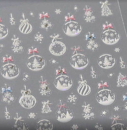 Collant 3D Boules de Noel - Ongles Elaine Lemay