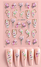 Collant 3D fleurs - Ongles Elaine Lemay