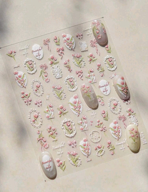 Collant 5d Tulipes - Ongles Elaine Lemay
