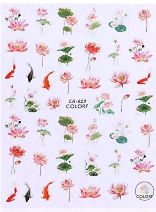 Collant poisson koi et nénuphar- Ongles Elaine Lemay