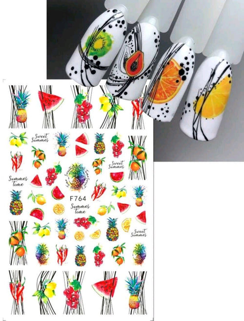 Collant F764 fruits - Ongles Elaine Lemay