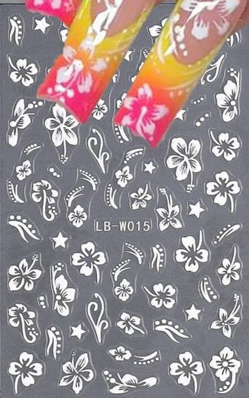 Collant Hibiscus blanc - Ongles Elaine Lemay