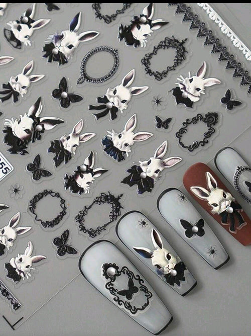 Collant Lapin 3D noir - Ongles Elaine Lemay