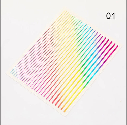 Collant Ligne 01 arc en ciel - Ongles Elaine Lemay