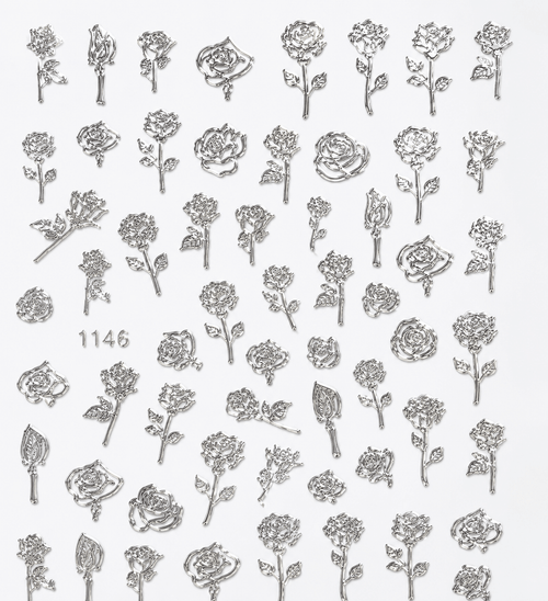 Collant roses argent - Ongles Elaine Lemay