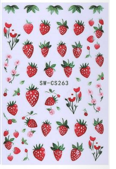 Collant fraises - Ongles Elaine Lemay