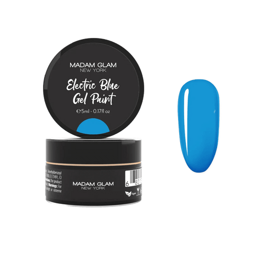Electric Blue Gel paint - Ongles Elaine Lemay