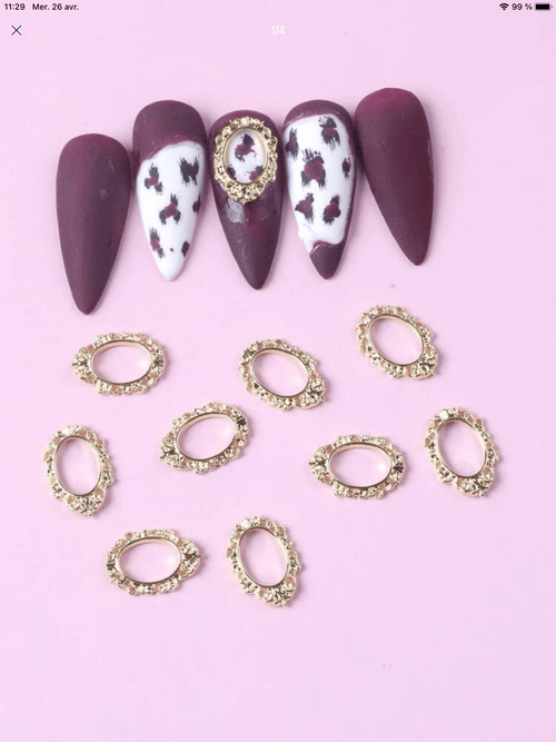 Encadrés or (paquet de 10) - Ongles Elaine Lemay