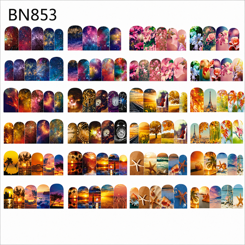 Feuille 12 motifs BN-853 - Ongles Elaine Lemay
