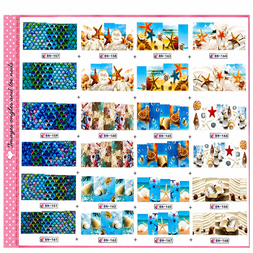 Feuille BN-157 water decal - Ongles Elaine Lemay