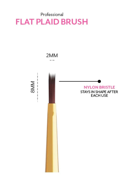 Flat Plaid Brush pinceau - Ongles Elaine Lemay