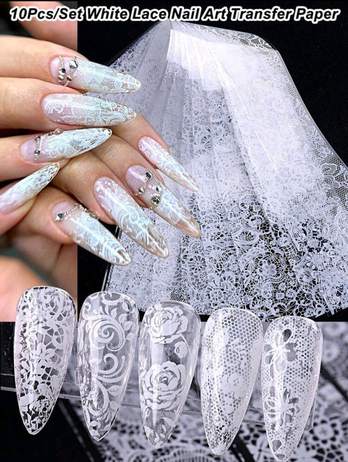 Foil dentelle blanche en sachet - Ongles Elaine Lemay