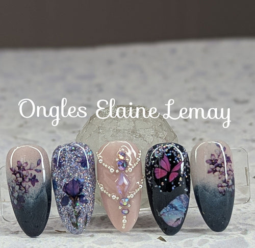 Foil fleurs 2024 - Ongles Elaine Lemay