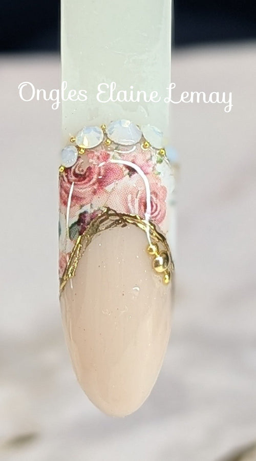 Foil fleurs de printemps - Ongles Elaine Lemay