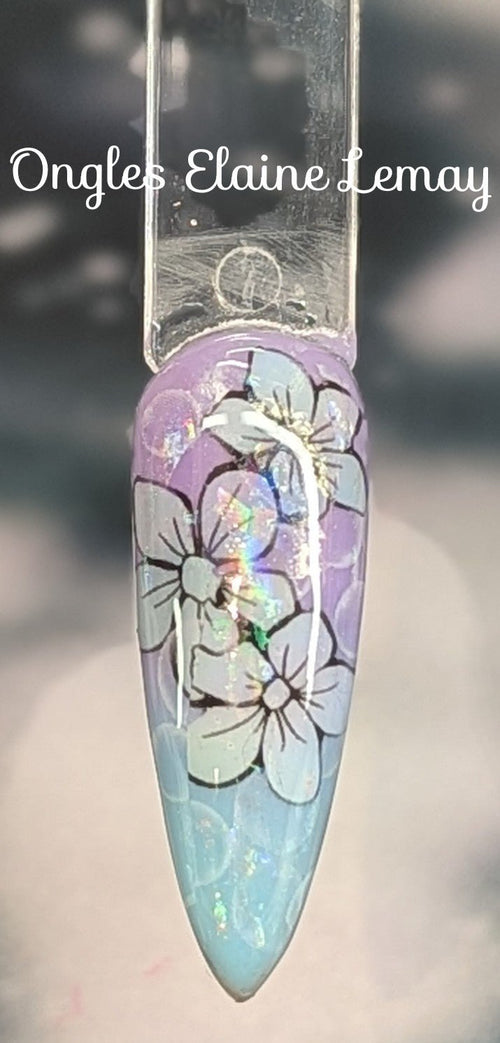 Foil transparent holo - Ongles Elaine Lemay