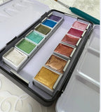 Watercolor couleurs métalliques CJS - Ongles Elaine Lemay 